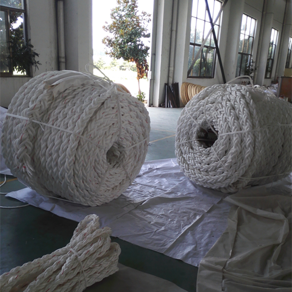 Witte hoge sterkte PP polypropyleen 8 strengen 64 mm mooring touw voor zeeverbinding 3