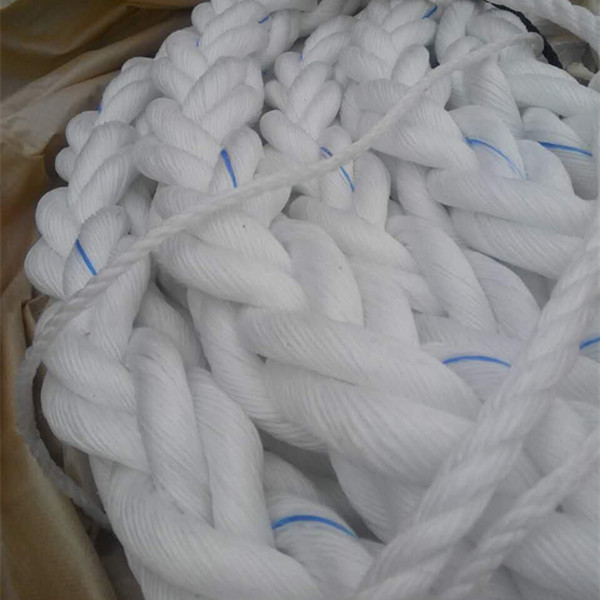 Witte hoge sterkte PP polypropyleen 8 strengen 64 mm mooring touw voor zeeverbinding 2
