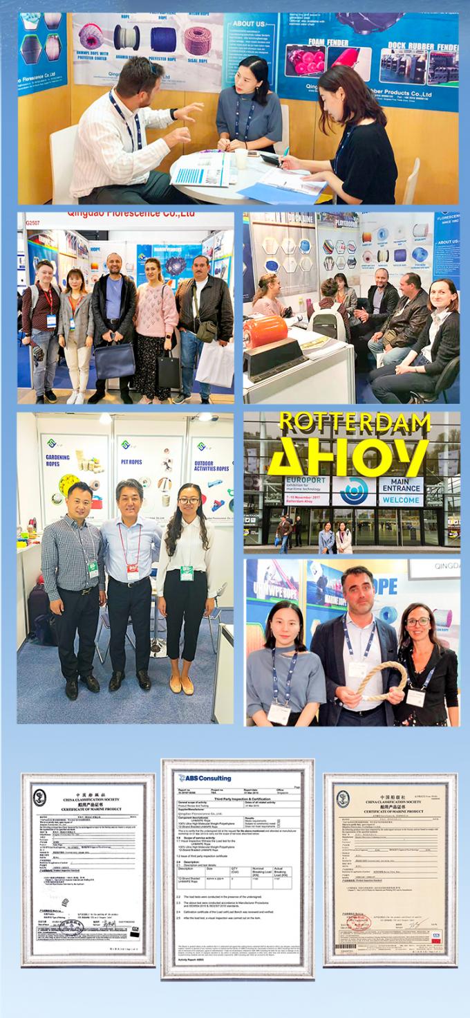 Groothandel 220 M Witte hoge sterkte PP polypropyleen 8 strengen 68 mm mooring touw voor het slepen 6