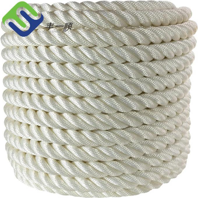 Witte kleur Nylon touw 32 mm Diameter 3 Strand Twist Nylon Marine touw 1
