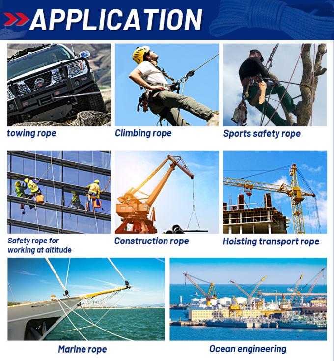 Groothandel 220 M Witte hoge sterkte PP polypropyleen 8 strengen 68 mm mooring touw voor het slepen 7