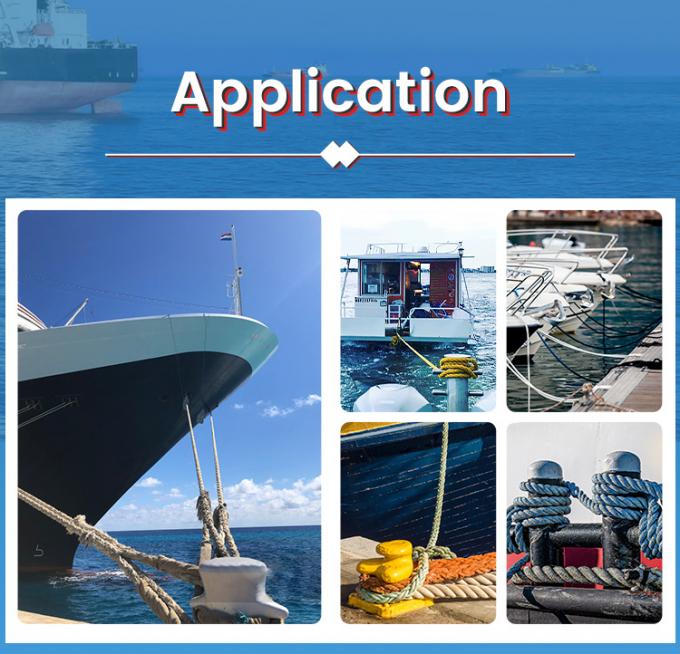 Witte hoge sterkte PP polypropyleen 8 strengen 64 mm mooring touw voor zeeverbinding 12