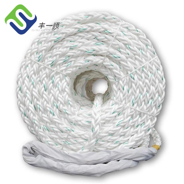 Groothandel 220 M Witte hoge sterkte PP polypropyleen 8 strengen 68 mm mooring touw voor het slepen 3