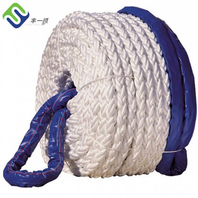 Groothandel 220 M Witte hoge sterkte PP polypropyleen 8 strengen 68 mm mooring touw voor het slepen 2