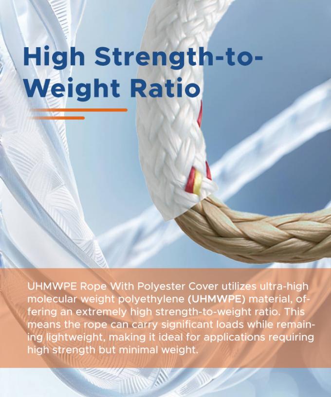 Hoge sterkte dubbel gevlochten polyester jas met Uhmwpe Marine sleeptouw 1