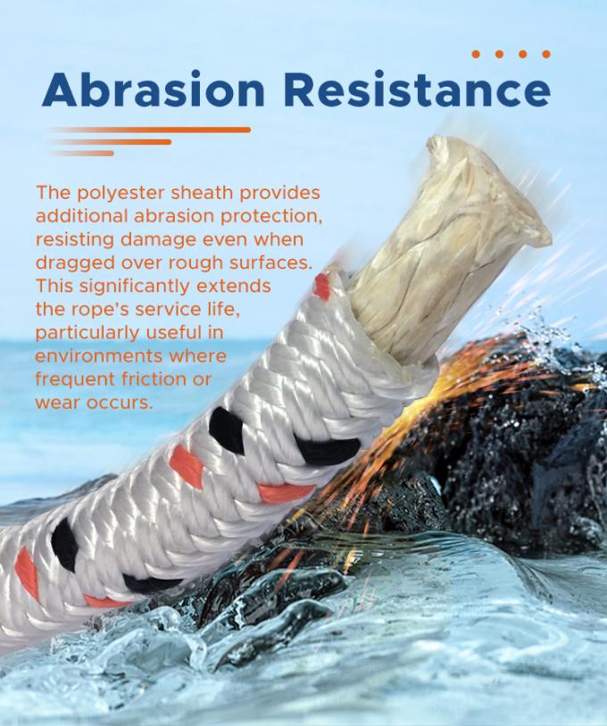 Hoge sterkte dubbel gevlochten polyester jas met Uhmwpe Marine sleeptouw 2