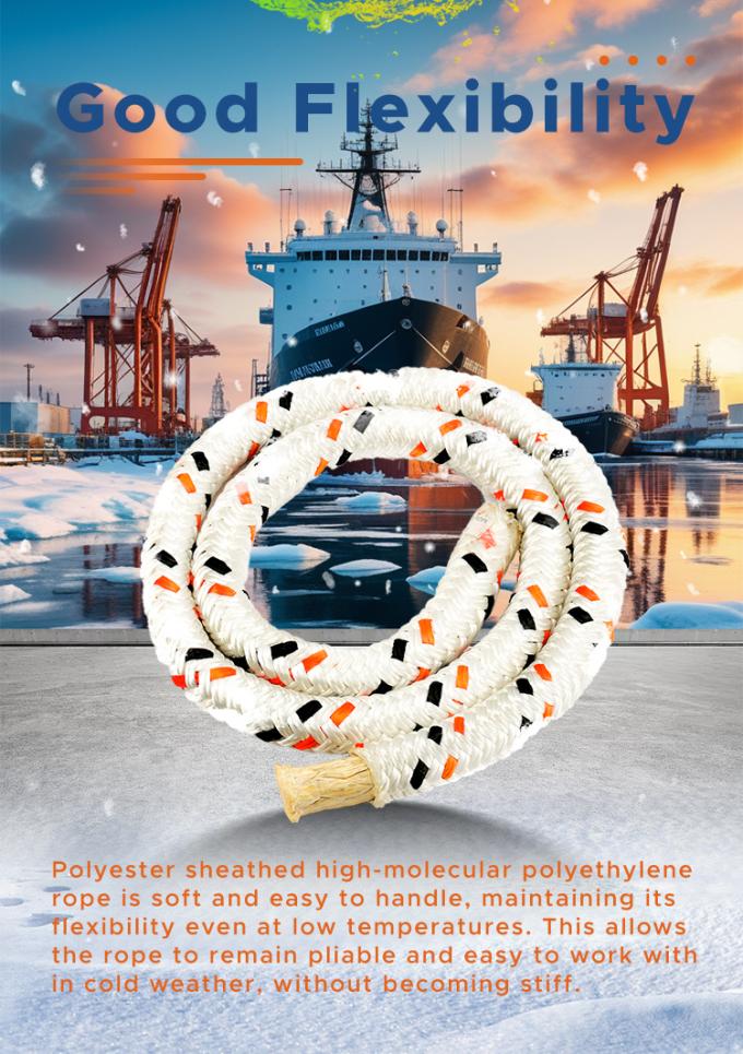 Hoge sterkte dubbel gevlochten polyester jas met Uhmwpe Marine sleeptouw 4
