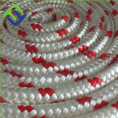 Dubbel gevlochten aangepaste polyamied polyfilament nylon touw 12 mm voor jacht touw