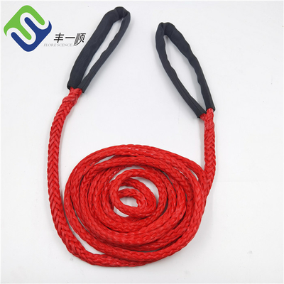 Rode kleur 12 strengen UHMWPE HMPE Spliced Mooring Rope 24mmx220m Voor schepen