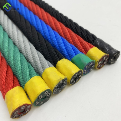 Groothandel 16 mm 6-streng 6*8 staaldraad kern bedekt met polypropyleen PP-vezel combinatie touw