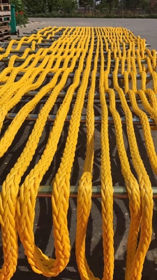 56mmx220m UHMWPE gevlochten touw 12 strengen met geel ABS goedgekeurd