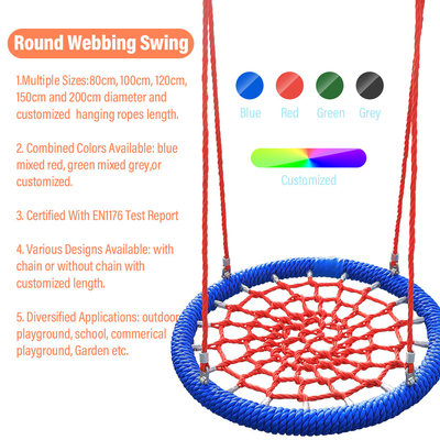 Grijze groene gemengde kleur 100cm diameter 12cm ring speeltuin Net Swing Met hoge laadcapaciteit