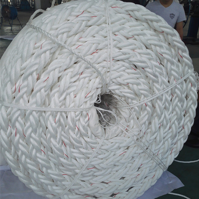 Witte hoge sterkte PP polypropyleen 8 strengen 64 mm mooring touw voor zeeverbinding