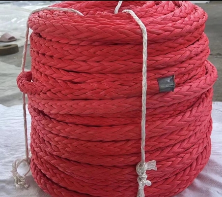 Hoog trekvermogen 12 strengen gevlochten Uhmwpe scheepsverbindingstouw Lier sleeptouw