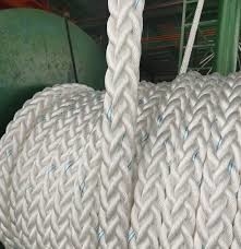 Witte nylonvezel touw 8 strengen 50 mm nylon touw Hawser touw voor schip