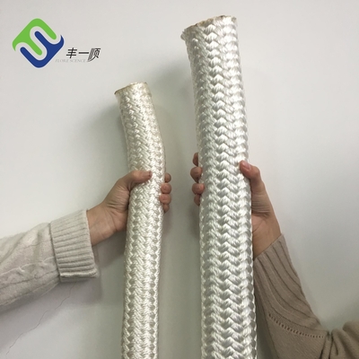 Witte kleur dubbel gevlochten mooring touw Nylon sleeptouw voor schepen