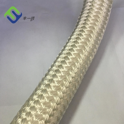 Witte kleur dubbel gevlochten mooring touw Nylon sleeptouw voor schepen