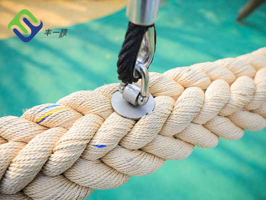 120mm Dia Net Playground Rope Bridge Natuurlijke Kleur 12 Bundels Gevlechte Polyester