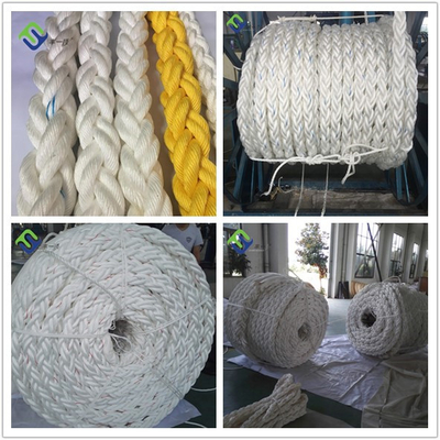 Polypropyleen pp Marine Ship Mooring Rope 8 Bundel Witte Kleur