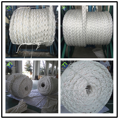 Polypropyleen pp Marine Ship Mooring Rope 8 Bundel Witte Kleur