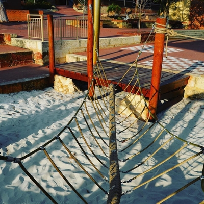 150mmx4 de Kabelbrug van de metersspeelplaats met Combinatie Hangende Kabel
