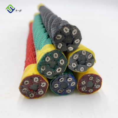 16 mm 6 strengen polyester combinatie touw met staaldraad voor speeltuin